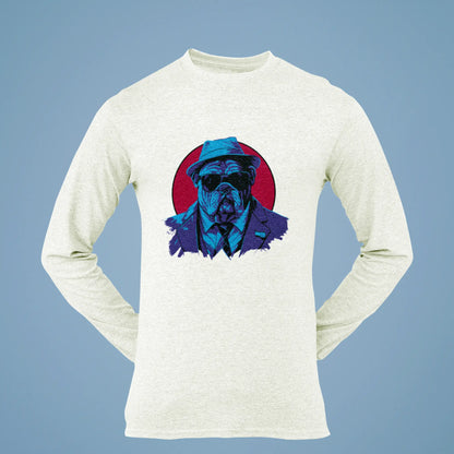 Gangster bulldog design gives edge to this black long sleeve – Το σχέδιο του μπουλντόγκ-γκάνγκστερ δίνει δυναμισμό στο μαύρο μακρυμάνικο