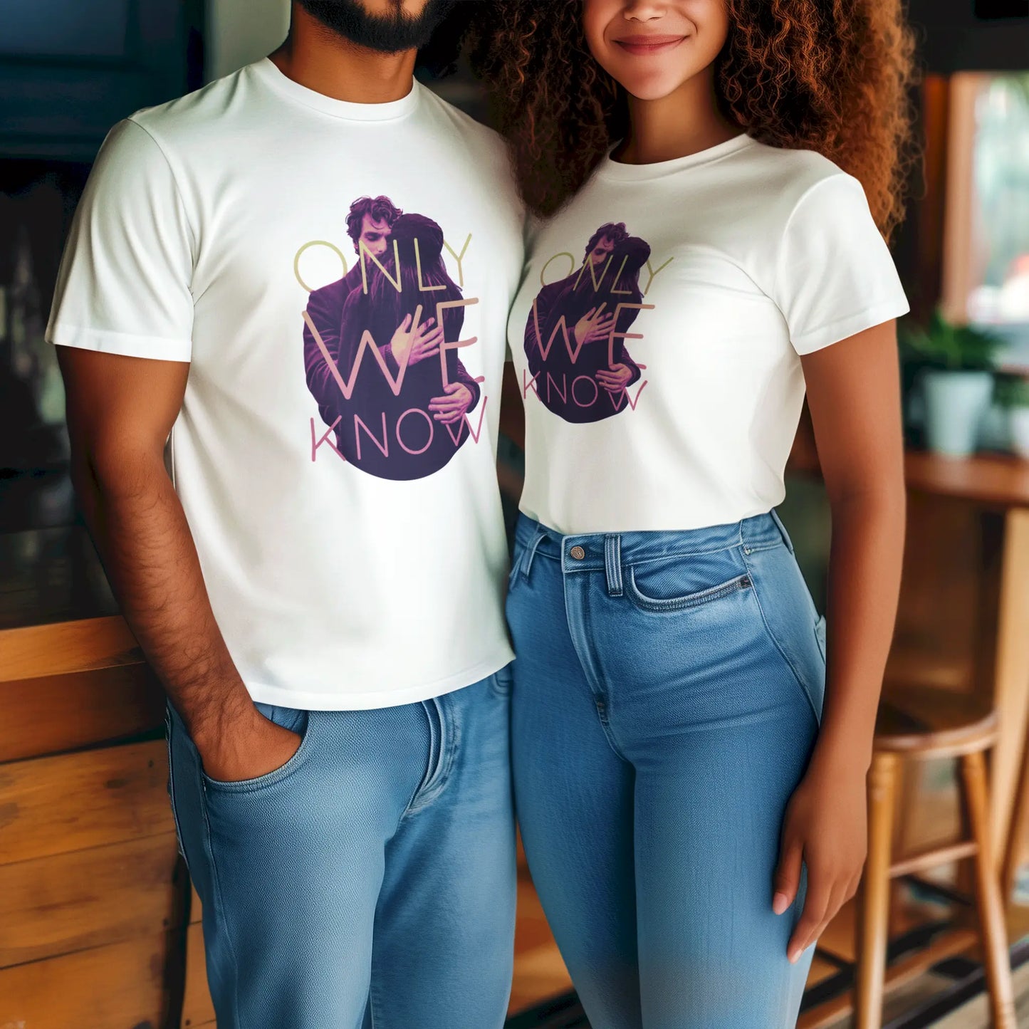 Intimate white tshirt showcasing emotional sanctuary lovers create for each other - Οικείο λευκό κοντομάνικο μπλουζάκι που δείχνει συναισθηματικό καταφύγιο που δημιουργούν οι εραστές