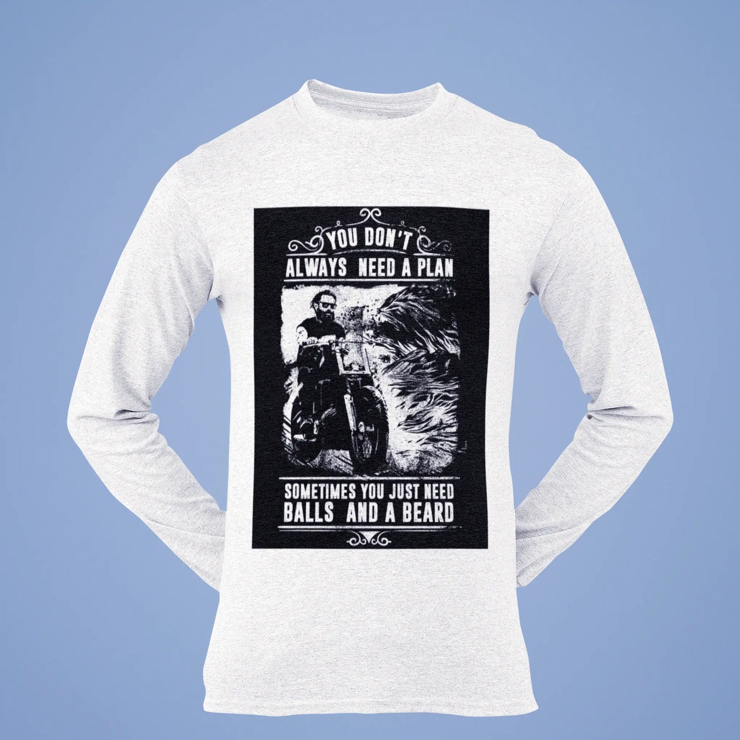 Long sleeve white tee with courage design - Λευκό μακρυμάνικο με courage design για brave individuals