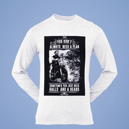 Long sleeve white tee with courage design - Λευκό μακρυμάνικο με courage design για brave individuals