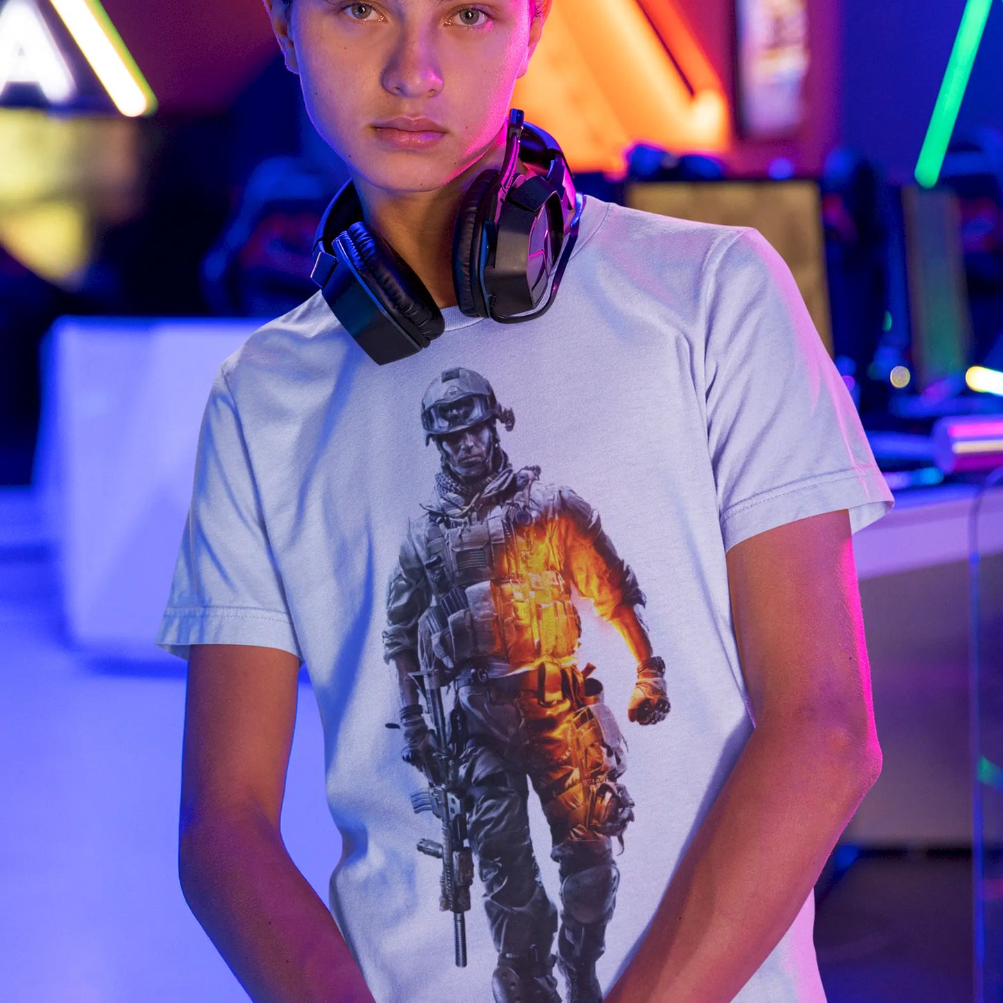 Military warrior white tee - Στρατιωτικό λευκό t-shirt