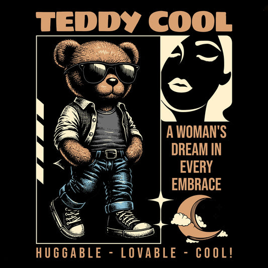 Modern and stylish urban streetwear illustration of a cool teddy bear character with a confident hypebeast attitude, featuring highly detailed textures and a contemporary street culture fashion aesthetic