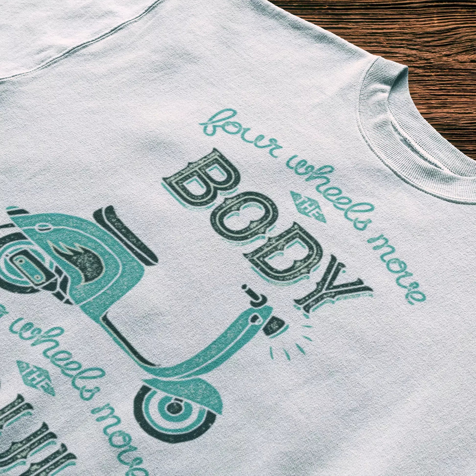 Motivational rider t-shirt σε λευκό χρώμα with soul-moving scooter design - Εμπνευσμένο tee για λάτρεις δύο τροχών