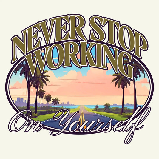 Motivational scenic road design with never stop growing quote – Εμπνευστικό σχέδιο δρόμου με το μήνυμα “ποτέ μην σταματάς να εξελίσσεσαι”