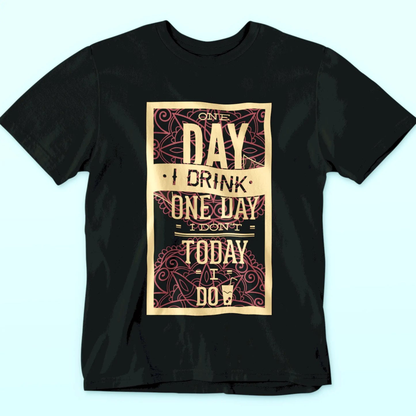 Playful black tee showing two beers and humorous quote – Παιχνιδιάρικο μαύρο μπλουζάκι με δύο μπύρες και χιουμοριστικό quote