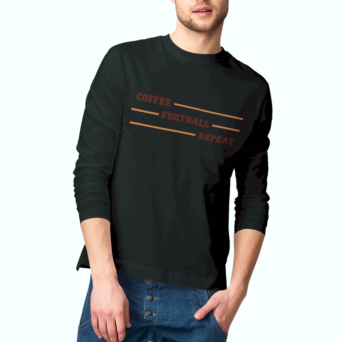 Statement black shirt with espresso-soccer mood – Μαύρη μπλούζα με διάθεση espresso και μπάλα