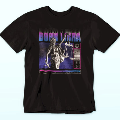 Streetwear Libra tee in black featuring harmonious design with balance repetition and scales symbolism / Streetwear μπλουζάκι Ζυγός σε μαύρο με αρμονικό σχέδιο, επανάληψη balance και συμβολισμό ζυγού