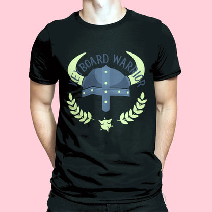 Striking keyboard warrior design on black tee - Εντυπωσιακό keyboard warrior design σε μαύρο t-shirt για tech heroes
