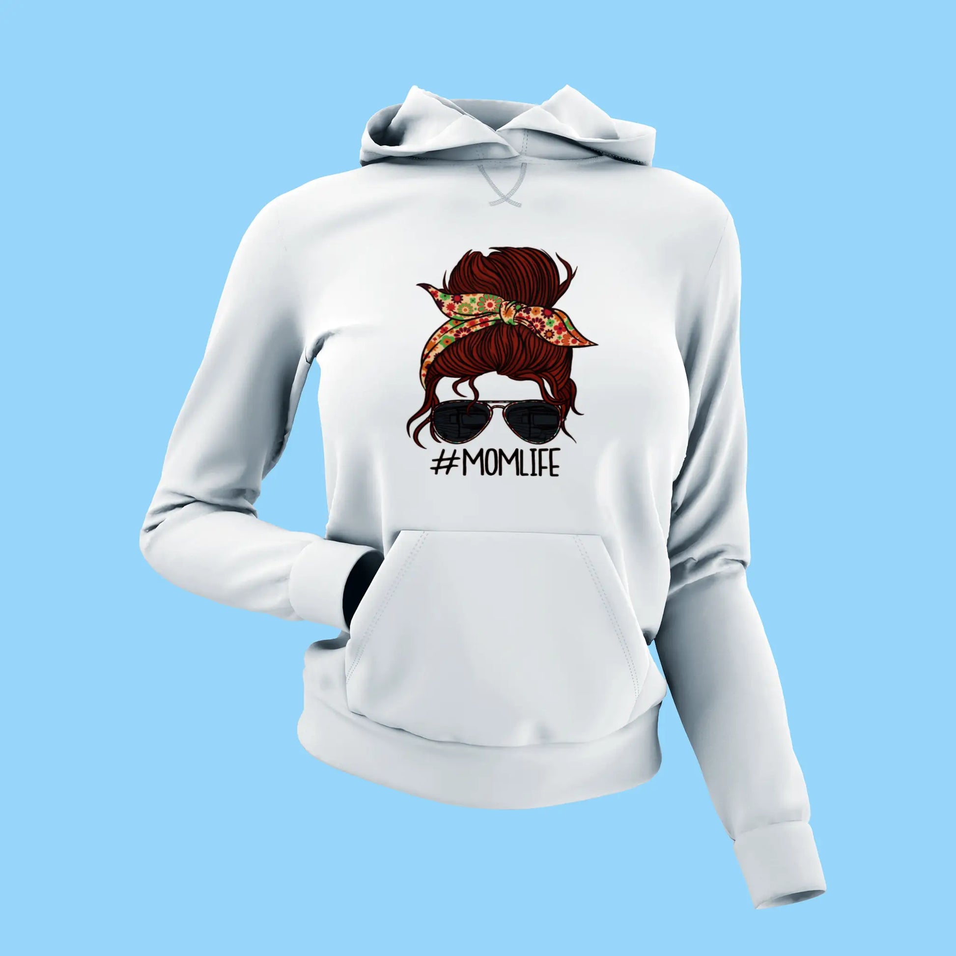 Stylish and funny momlife artwork on white hoodie | Στιλάτο και αστείο MomLife σχέδιο σε λευκό hoodie