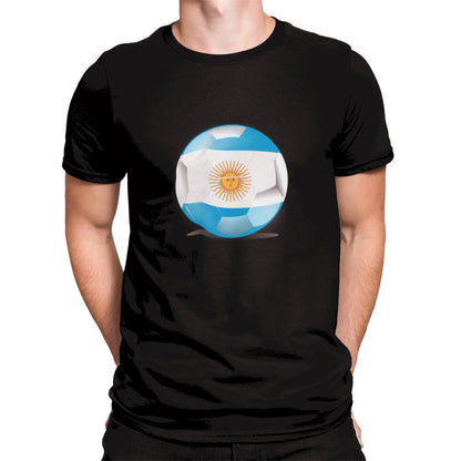 Stylish black shirt featuring Argentina’s national symbol on a football – Στυλάτο μαύρο μπλουζάκι με το εθνικό σύμβολο της Αργεντινής σε μπάλα