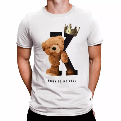 Stylish teddy bear t-shirt with graffiti-style print and crown – Μπλουζάκι με στυλάτο teddy bear, κορώνα και urban γραφιστικό σχέδιο