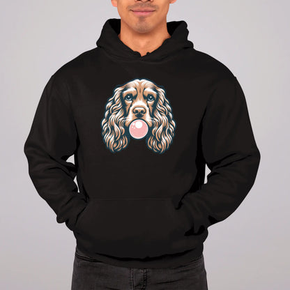This spaniel makes your black hoodie the coolest bubblegum statement ever. Αυτός ο σπάνιελ κάνει το μαύρο σου hoodie τη πιο cool δήλωση τσίχλας ever