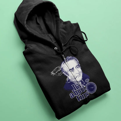 Versatile black zip up hoodie decorated with a clever retro-style portrait. — Πολυχρηστική μαύρη ζακέτα με κουκούλα και φερμουάρ διακοσμημένη με ένα έξυπνο πορτρέτο ρετρό στυλ