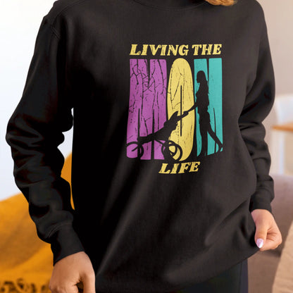 Warm Black sweatshirt for mom and baby strolls in the park / Ζεστό μαύρο φούτερ για βόλτες μαμάς και μωρού στο πάρκο