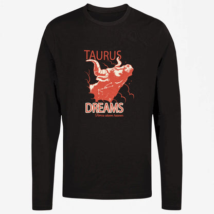 Warm Taurus zodiac black long sleeve for dreamy nights and celestial contemplation / Ζεστό μαύρο φούτερ ζώδιο Ταύρος για ονειρικές νύχτες και ουράνια στοχαστικότητα
