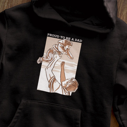 Warm black hoodie for dad and child outdoor memories and playful moments / Ζεστό μαύρο hoodie για αναμνήσεις και παιχνιδιάρικες στιгμές μπαμπά και παιδιού στο εξωτερικό