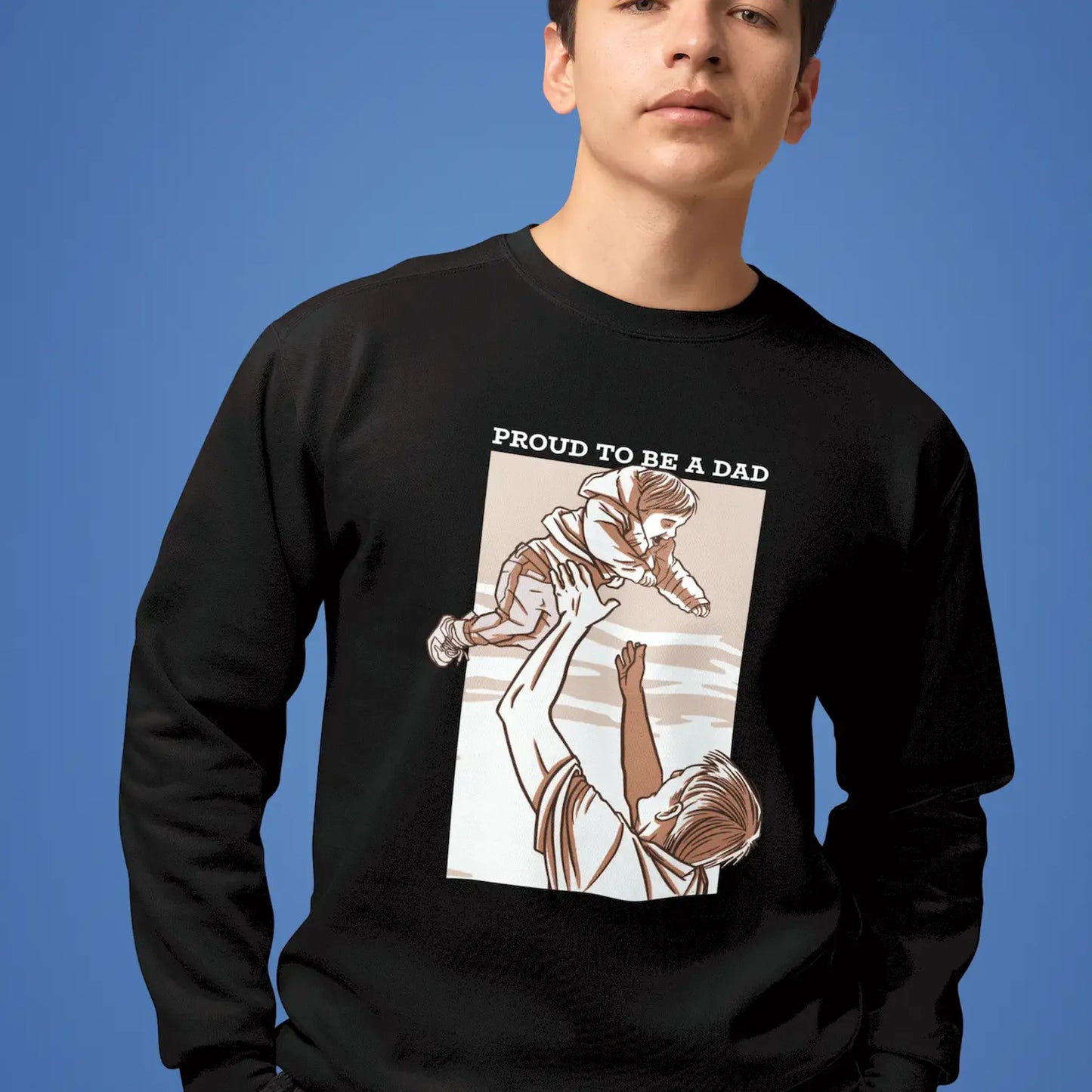 Warm black sweatshirt for dad and child adventures in the playground / Ζεστό μαύρο φούτερ για περιπέτειες μπαμπά και παιδιού στη παιδική χαρά