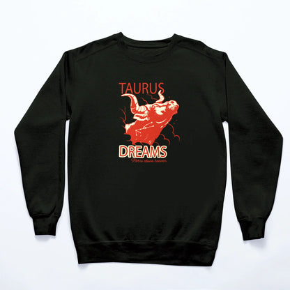 Warm black sweatshirt for zodiac lovers who appreciate cosmic connections and comfort / Ζεστό μαύρο φούτερ για λάτρεις του ζωδίου Ταύρου που εκτιμούν τις κοσμικές συνδέσεις και την άνεση