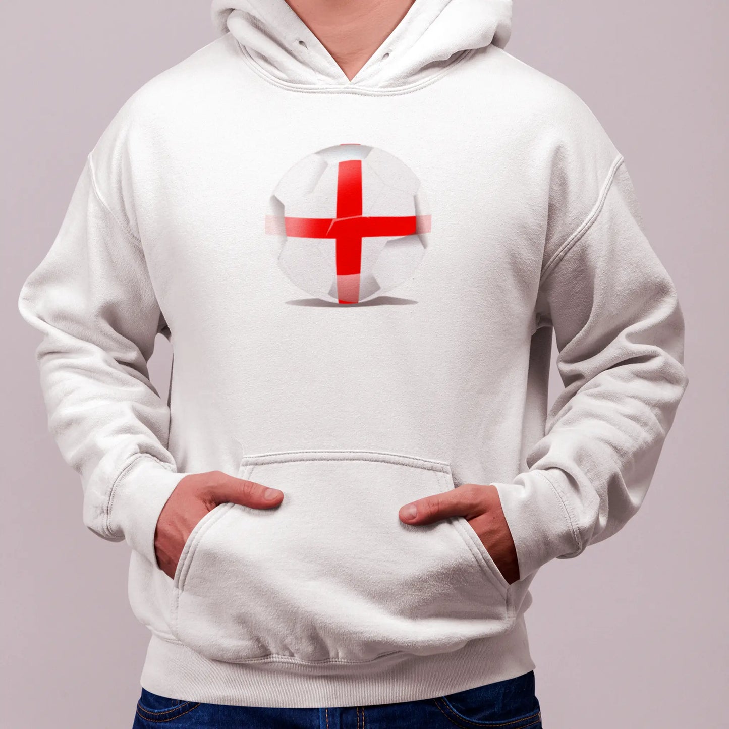 White England football hoodie football ball flag design - λευκό αγγλικό ποδοσφαιρικό φούτερ με κουκούλα pride 