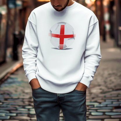White England football sweatshirt soccer ball flag design - Λευκό αγγλικό ποδοσφαιρικό φούτερ Three Lions
