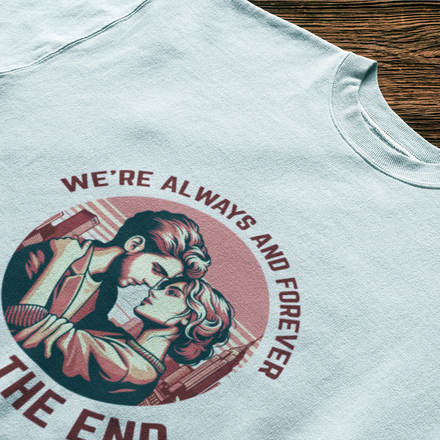 White Passionate graphic tee for couples featuring a man and a woman in an intimate moment, symbolizing eternal love / Λευκό Μπλουζάκι με παθιασμένο σχέδιο για ζευγάρια, που απεικονίζει μια στιγμή οικειότητας.