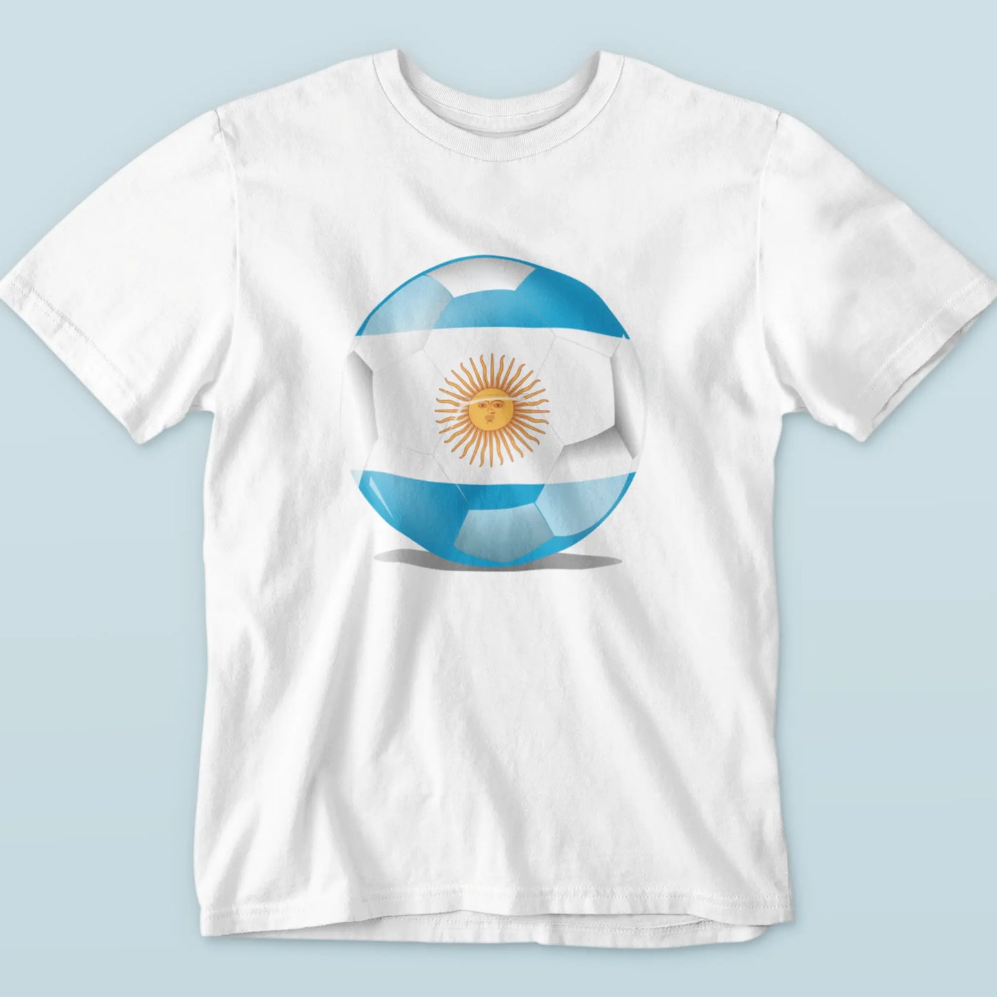 Elegant white tshirt with the sun of May radiating energy – Κομψή κοντομάνικη μπλούζα σε λευκό με τον ήλιο του Μάη να εκπέμπει ποδοσφαιρική ενέργεια