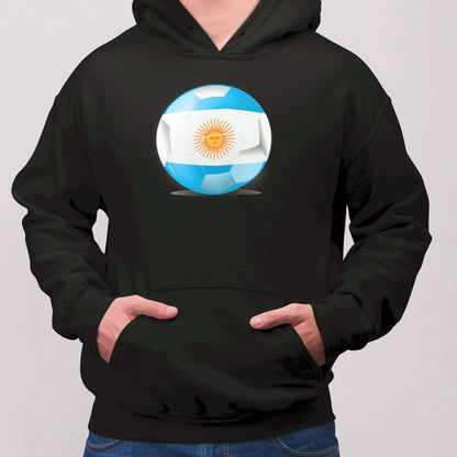 Statement hoodie for football fans with Argentine soul on a black hoodie – Μαύρο Hoodie-δήλωση για φαν του ποδοσφαίρου με αργεντίνικη ψυχή